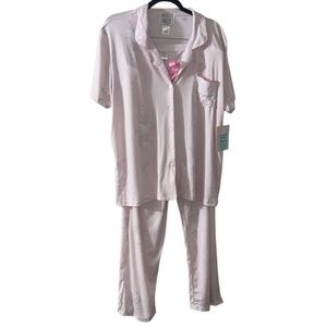 NWT Mentally Exhausted Women’s Pink Floral Pajama Set “Blessed Mama,” Size XL